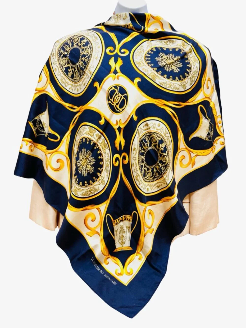 Charming YUKISABURO WATANABE  Scarf  Silk 34.5